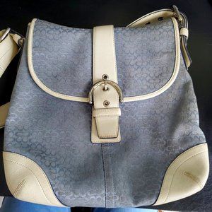 COACH #6376 Blue/White Soho Legacy Signature Mini Duffel Crossbody